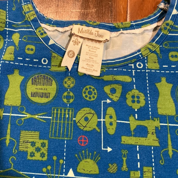 Matilda Jane Size 6 - Sewing theme Shirt - Picture 2 of 2